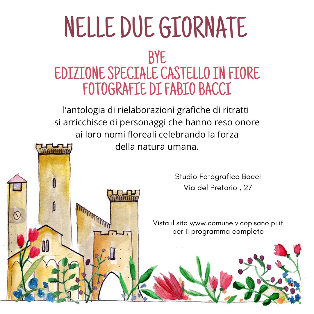 VicopisanoF's tweet photo. 📸 Allo Studio Fotografico Bacci, in via del Pretorio 27, mostra fotografica "BYE-Edizione Speciale Castello in Fiore" di Fabio Bacci. https://t.co/INtnkxhZIg