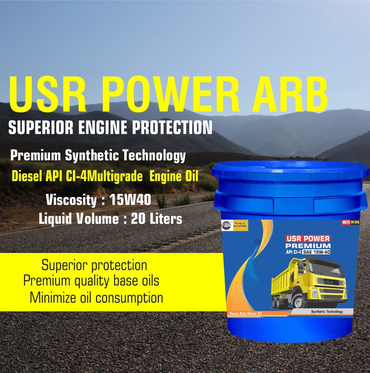 USRPOWER's tweet photo. USR Power ARB 15W40 CI-4 is commercial multipurpose heavy duty high performance diesel engine oil for use in modern highly rated USR Power charged and naturally aspirated diesel engines.
More product details :
https://t.co/ohOYjWkK0K
#usrpower #startupindia #distributor https://t.co/ORs1BoxL4t