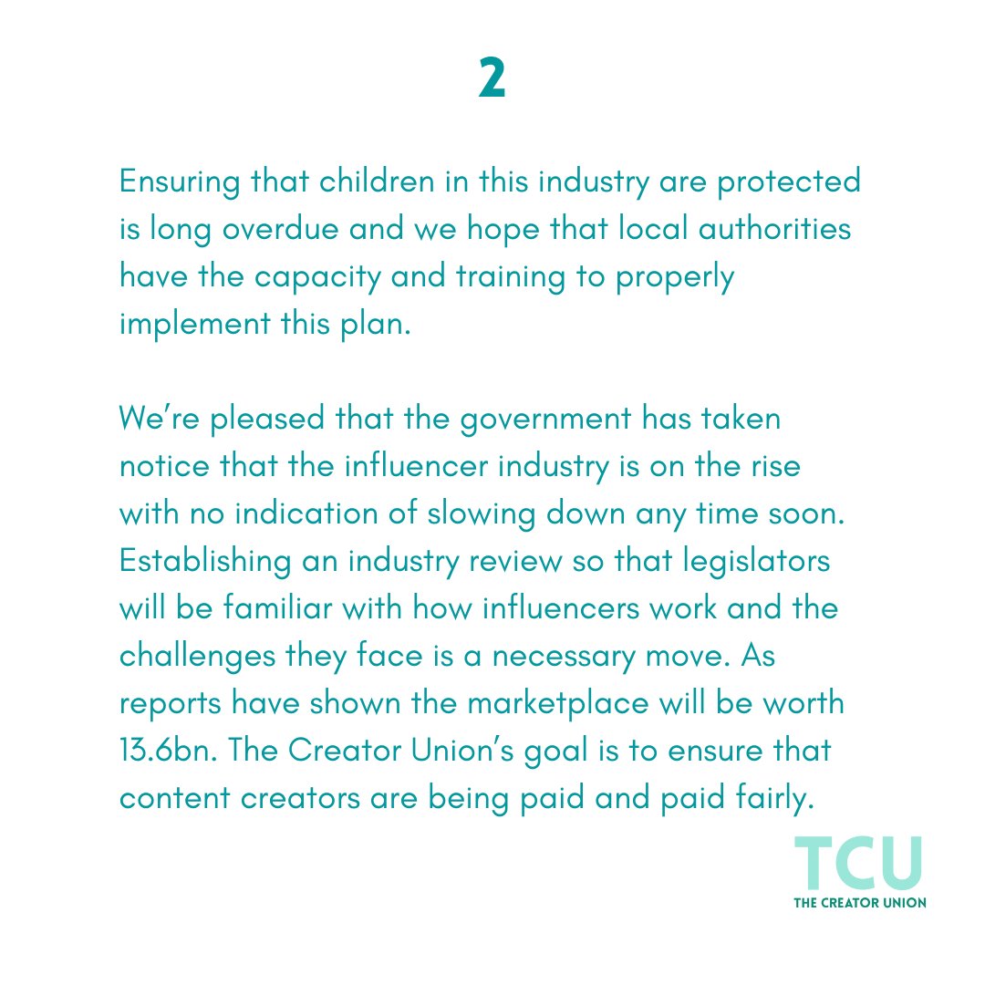thecreatorunion's tweet photo. Our statement following the summary report and recommendations from @CommonsDCMS #InfluencersInquiry alt text on first two images https://t.co/BwIPsc1YaM
