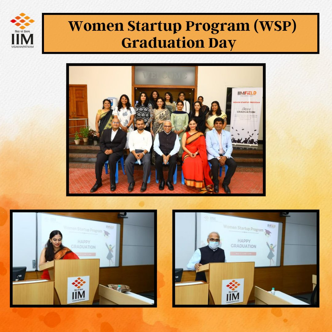 IIM_Vizag's tweet photo. #IIMVisakhapatnam hosted the #Women #Startup Program #Graduation Day on 7 May 2022. Ms. Neha Mishra, CEO of the Fin Lit Project, was the Chief Guest for the event.

#TheSunriseIIM #IIMV #EventsAtIIMV #Entrepreneurship #WSP #IIMVFIELD https://t.co/Fx8FGMtqJN