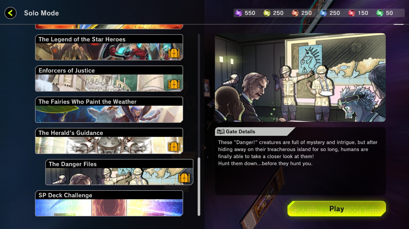 Yu Gi Oh Master Duel Guide Solo Mode The Danger Files Investigate The Legendary Danger Monsters And Earn Rewards Such As Danger Jackalope Mate Danger Nessie Icon 0 Gems