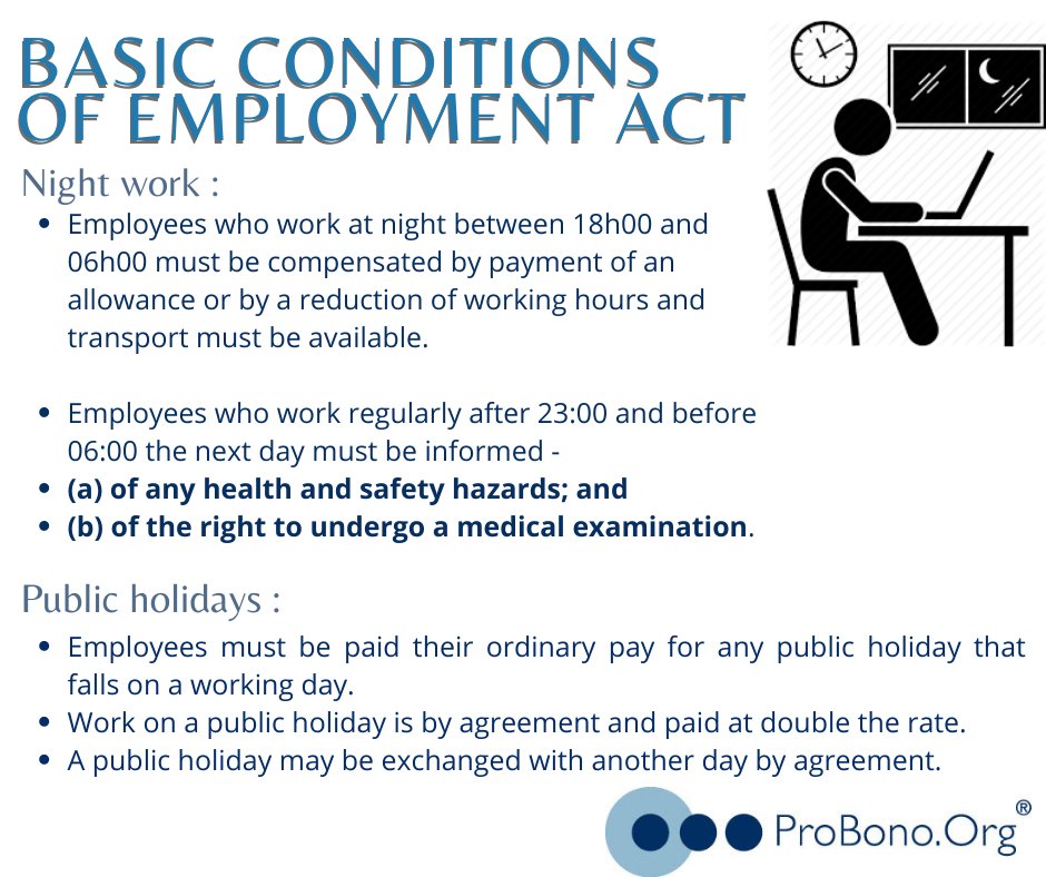 Probono_Org's tweet photo. #KnowYourRights
#BasicConditionsofEmploymentAct
#Employment https://t.co/m9szxkwtrA