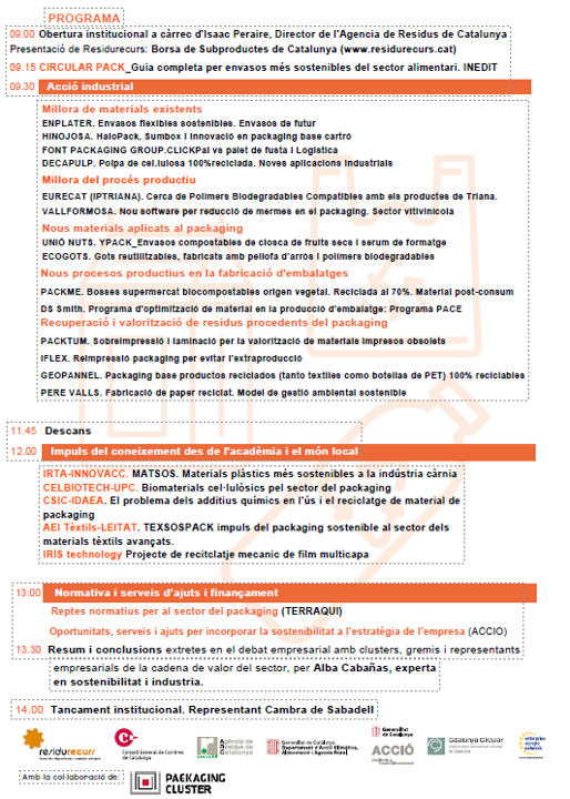 residuorecurso's tweet photo. 📢Sessió PACKAGING dins del Cicle de Diàlegs innovació i ús recursos no convencionals industrials
14 iniciatives industrials
5 projectes de RDi escalables
Normativa i ajuts
Al CEI Can Roqueta (Sabadell)
De 9 a 14h
Presencial
i en streaming: https://t.co/7WR1qsEvBL
T'esperm‼️ https://t.co/KgOyMdGLqF