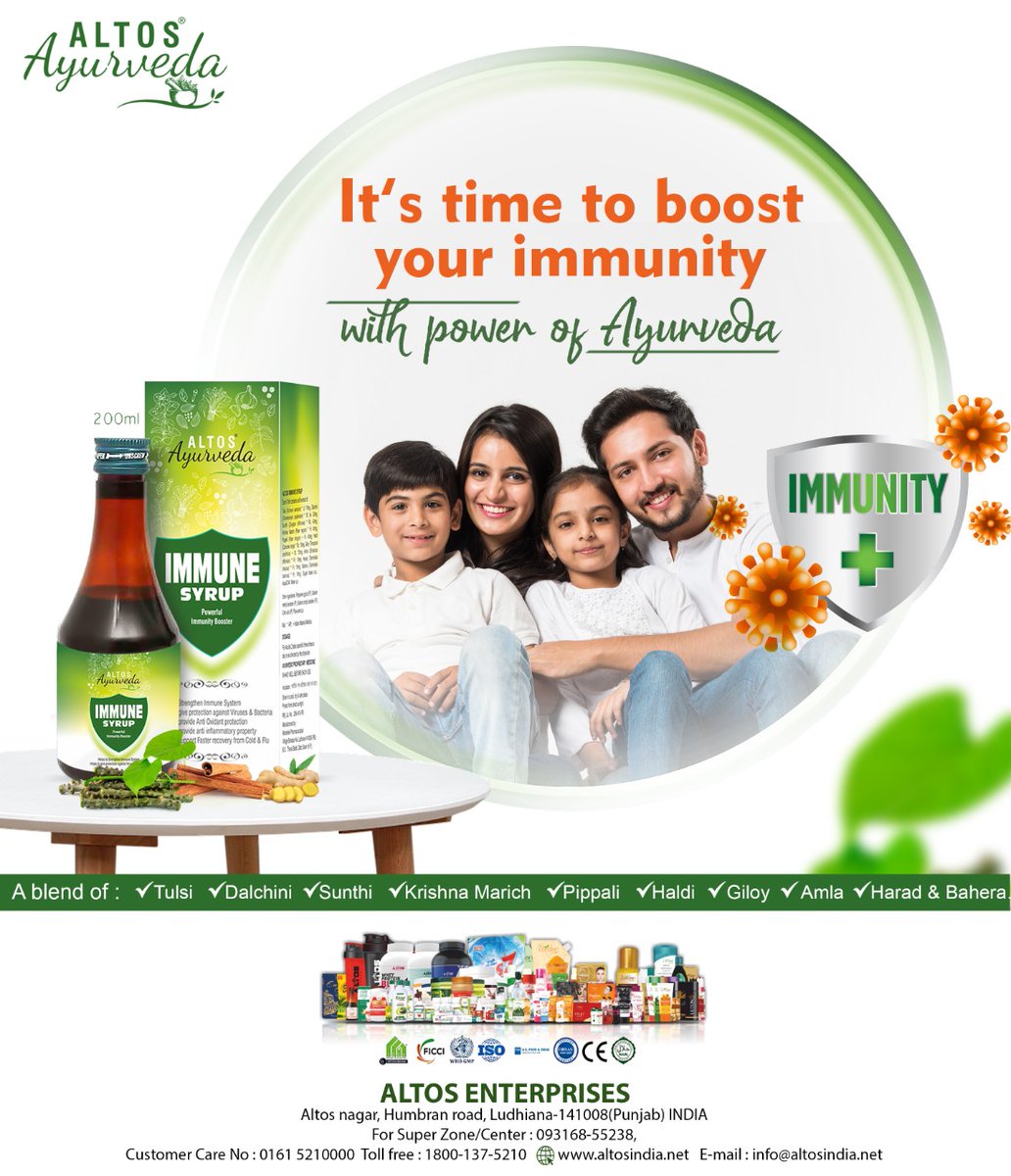 Altos_52's tweet photo. Blend of various herbs that are known for boosting immunity and help you protect from day to day problems. It keeps you active and builds stamina.
#altos #altosproducts #altosaindia #ayurveda #ayurvedics #goodhealth #healthcare #natural #immunesystem #boostimmunity #immunepower https://t.co/NWPUVWVec9