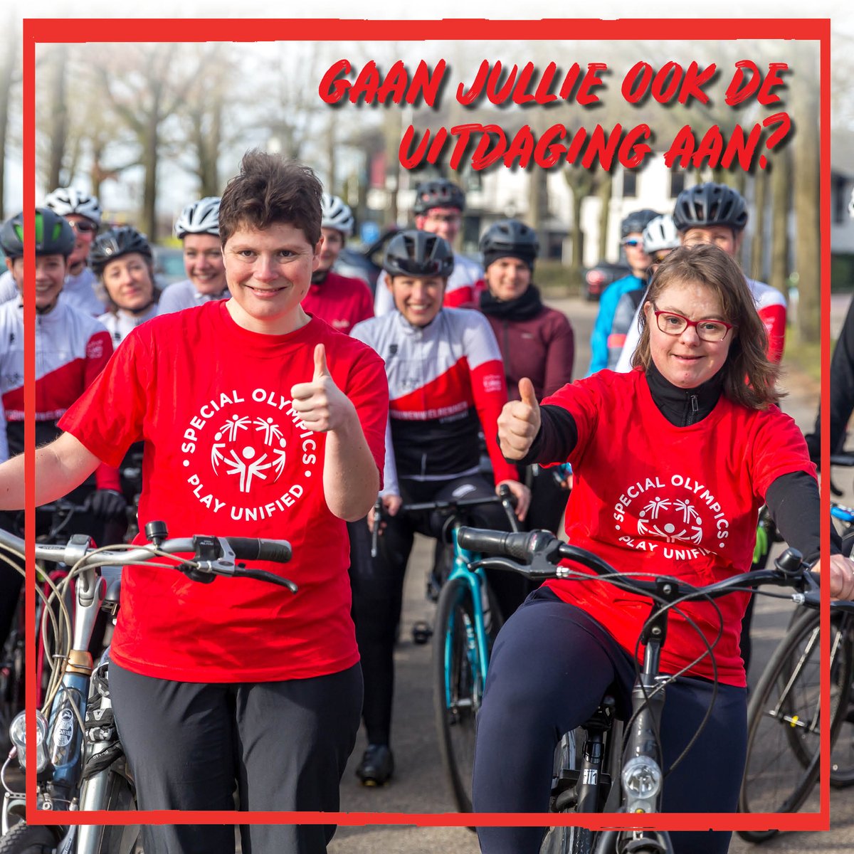 SO_NL's tweet photo. Op 12 mei fietsen wij samen met kopvrouwen uit Nederland 3 kilometer in Utrecht in aanloop naar @LaVueltaHolanda Door samen te sporten kunnen we van elkaar leren en de positie van mensen met een verstandelijke beperking verbeteren❤️#PlayUnified #samen #vrouwenwielrennen #kopvrouw https://t.co/JJcX16n0u8