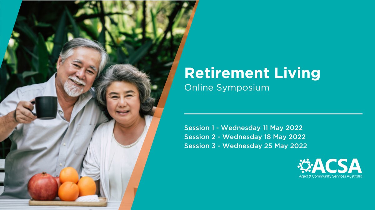 ACSANational's tweet photo. ACSA has developed a national Retirement Living Online Symposium taking place over three two-hour sessions on May 11, 18 and 25.
Book today and get 2 for 1!

Register now > https://t.co/qVM0dWAAd3
View program > https://t.co/ITr9GCUix1
#ACSAWorkforce #ACSAKnowHow https://t.co/RyrtDAlSA0