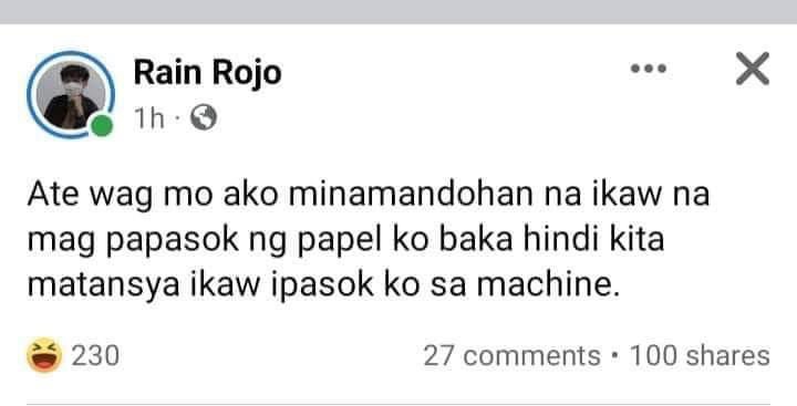 MessMinchin3's tweet photo. HAHAHAHAHAHHAHAHAHAHAHA TAMA YAN. Si ateng mando ipasok sa machine https://t.co/J98zjpNjax