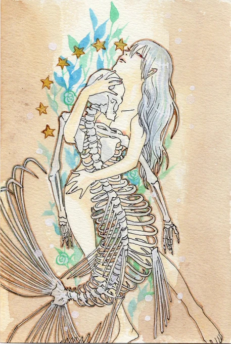 人魚を描くと 