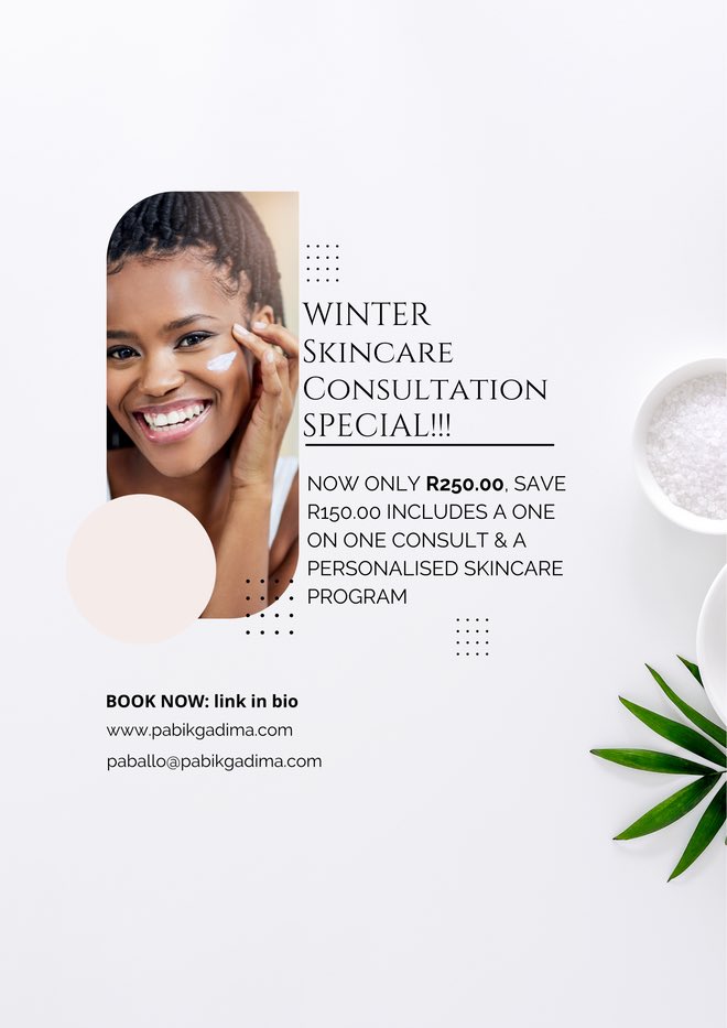 Omphil3_R's tweet photo. ⁦@PabiKgadima⁩ is doing the skin god's work - do book your consultation on https://t.co/z6svI62dCz

#selfcare #takecareofself this winter https://t.co/CVF3I9CcUd