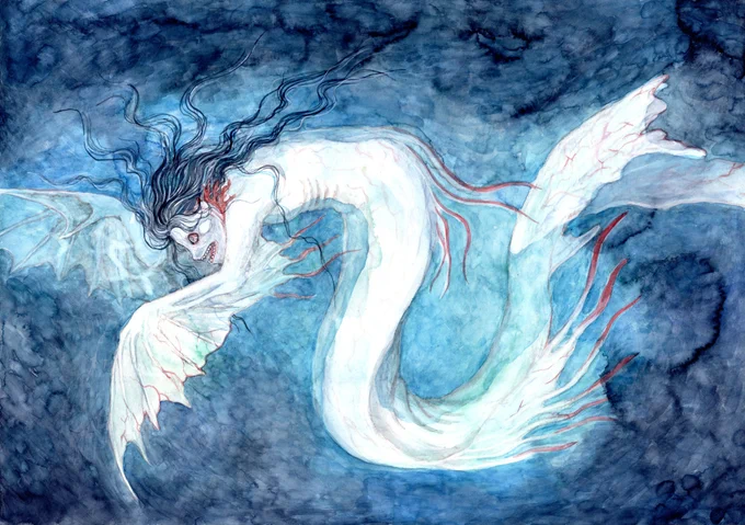 人魚を描くと 