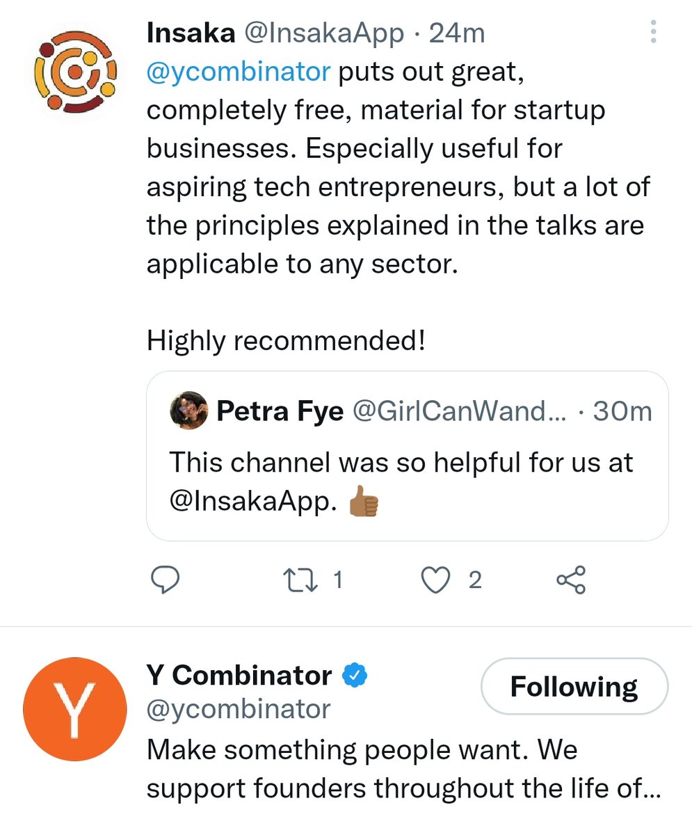 InsakaApp's tweet photo. Excuse us, and OK we were being very complimentary about their work (in total honesty), but our tweet just got liked by the good people at YCombinator... 🥳🥳🥳

Now to fill out that application!

@perseusmlambo @simunza https://t.co/zyRKBjAe4V