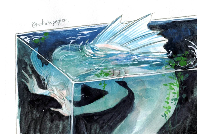 人魚を描くと 