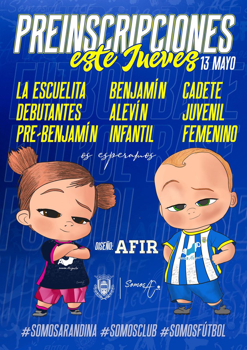 ⏳Comienza la cuenta atrás para formar parte de la cantera de nuestro club.

Formación deportiva y en valores para l@s amantes del fútbol.

#somosArandina
#somosCantera
#somosFuturo