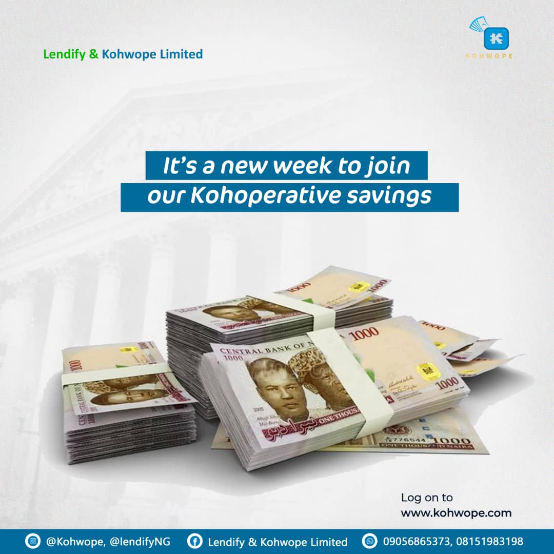 KOHWOPE's tweet photo. People are assets, leverage on them in your bid to achieve your goals.

Join #Kohoperative today!

#MondayMotivation #Kohwope #Kohinvest #Kohntribution #BridgebyLKL #Kohmmunity #LendifyNG #FinancialFreedom #MoneyMaking #FinTech #Investment #MultipleIncome #Savings https://t.co/91enpvCw6f