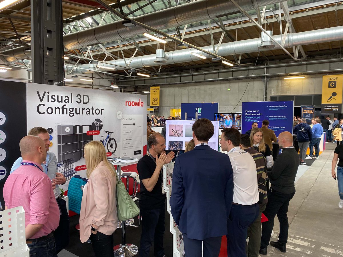 roomle's tweet photo. A few impressions from our busy day at E-commerce Berlin last week. The atmosphere and the conversations were very good. After a long fair break, this was the perfect format for getting back into trade fair life again :) 
#Rubens #Configurator #AR #DR #Atlantis #digital #products https://t.co/XbYOHyiHQ3
