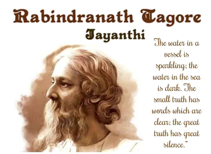 shaktivadhera's tweet photo. Rabindranath Tagore Jayanti
"The Water In A Vessel Is SParkling; The Water In The Sea Is Dark. The Small Truth Has Words Which Are clear; The Great Truth Has Great Silence."
.
.
.
#RabindranathTagore #BirthAnniversary #AmityUniversityMumbai #social #AmiCommunity #Geetanjali #poet https://t.co/MdZ4T0NaSf
