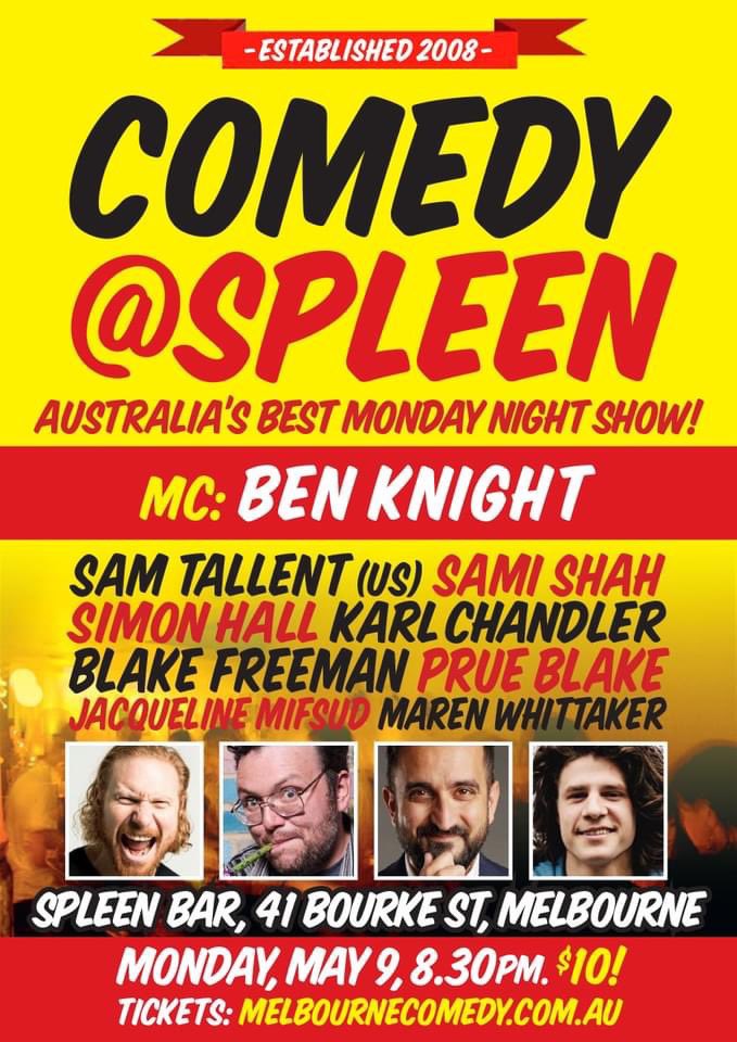 ComedyAtSpleen's tweet photo. Tonight https://t.co/vXeFVmvX9l