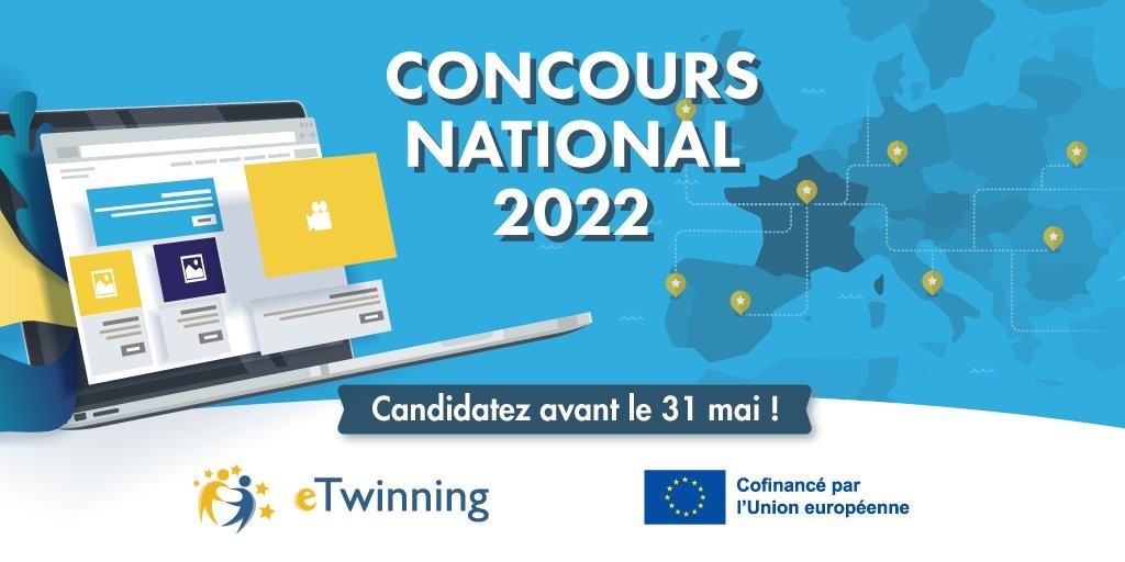 LV_edu_num's tweet photo. [#Concours] 📢 Les candidatures pour le 17e concours national eTwinning @eTwinningFrance sont ouvertes jusqu’au 31 mai 🗓 Pour valoriser et mettre en valeur les projets de vos élèves  ➡️ https://t.co/ZM18Oo8c1Z https://t.co/1QxW7pNAFc