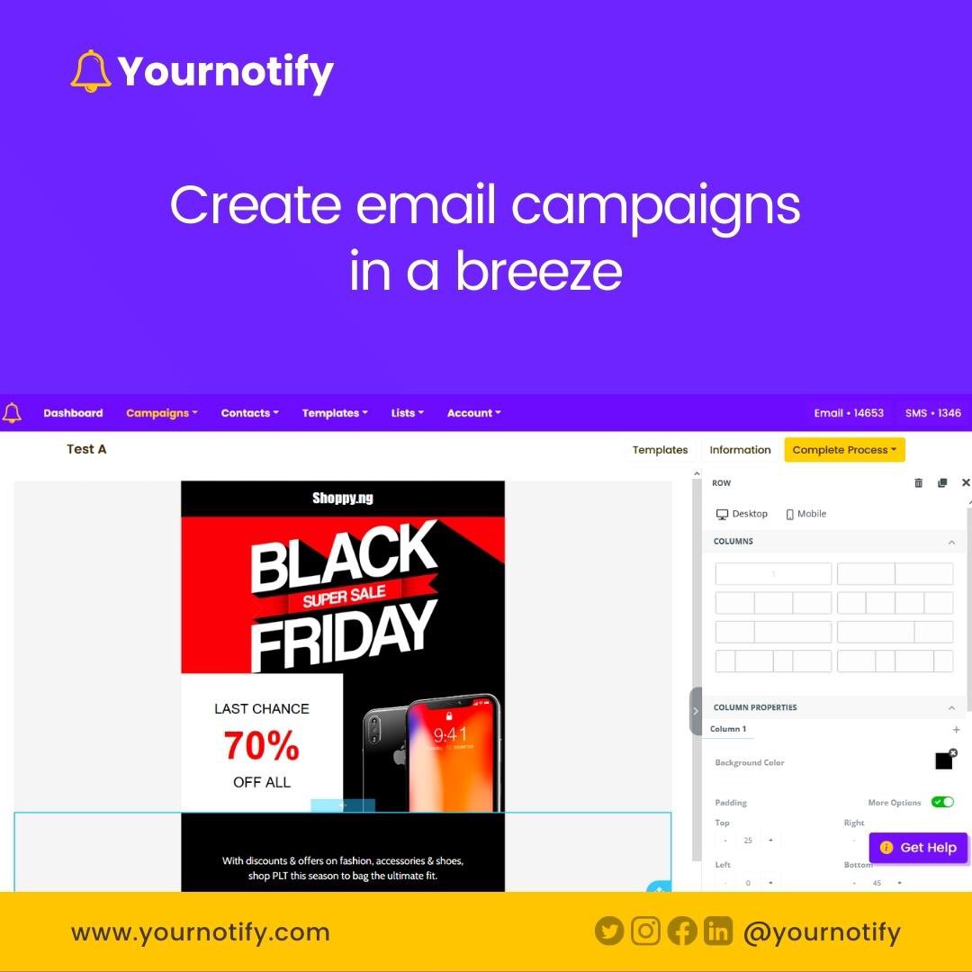 yournotify's tweet photo. Our email editor makes it easy to create campaigns with features like adding unlimited images, social media icons and much more.

We are building the tools to create effective email campaigns for your business

#emailcampaign #marketingagency #socialmedia #email #naija https://t.co/5IREEQ61aZ