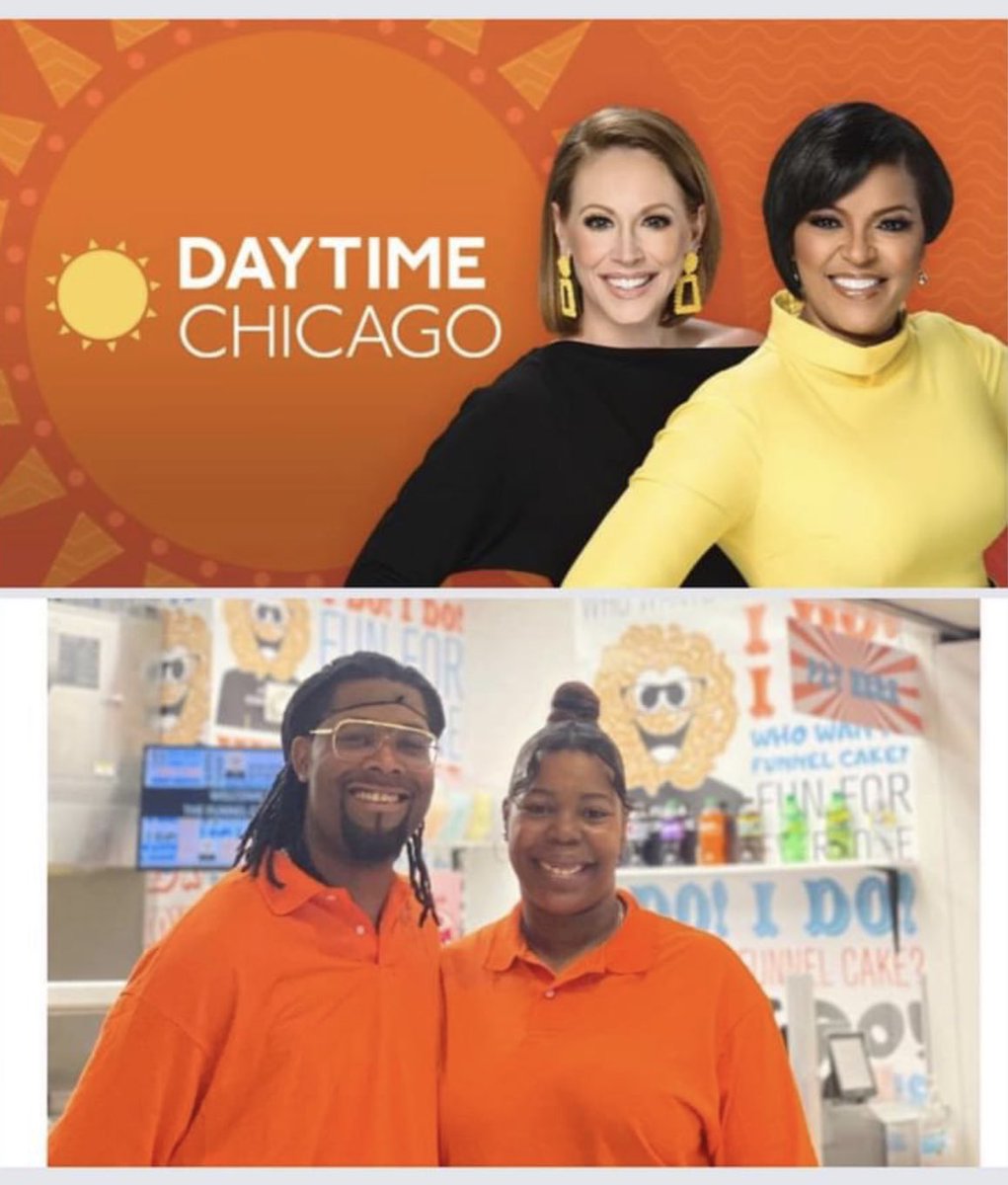 1funnelcakeman's tweet photo. Tune in to Daytime Chicago, as the owners of The Funnel Cake Man, Tavares &amp; NaKesha Davis make their Daytime Chicago debut today May 9th at 10am! We will be discussing why The Funnel Cake Man is FUN for Everyone! #WGN #DaytimeChicago #TFCM https://t.co/yI11g9zL1E
