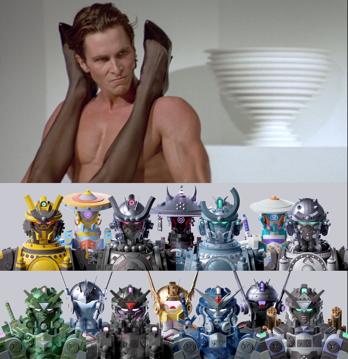 ethkuan's tweet photo. The life of a meka-collector.@MekaVerse #mekagang #Mecha https://t.co/jzOAmJZ27C