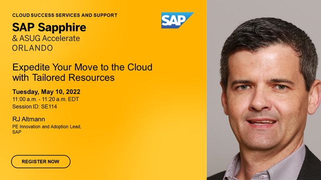 sbuisel's tweet photo. Discover how SAP Business Journeys help you solve specific business events. Learn how to prepare for the transition to the #RISEwithSAP solution, get help shifting to a hyperscaler, and get insight on your custom code footprint. Join #SAPSapphireOrlando. https://t.co/9GrXzX13Z3 https://t.co/DqjvgN6IpG