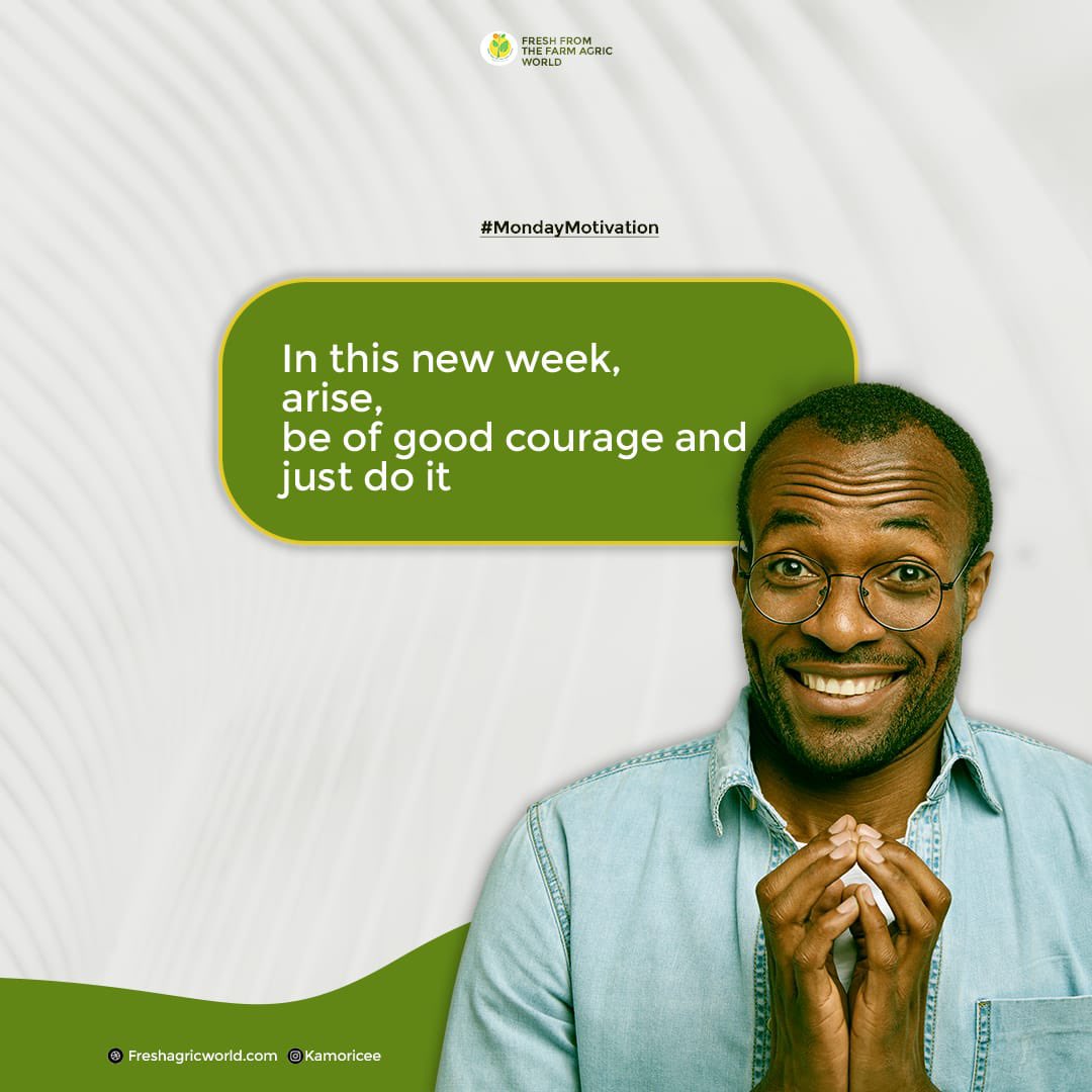 AgricWorld's tweet photo. Brand new week of endless possibilities, be of good courage and let’s do it ✊🏾✊🏾
#freshagricworld #freshfromthefarm #madeinnigeria #madeinnigeriarice #stonefreerice #stonefree #brandedrice #brandingcompany #eathealthy https://t.co/tzp4csPGRC