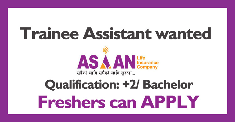 Educatenepal's tweet photo. Trainee Assistant wanted at Asian Life Insurance Company; Qualification: +2/ Bachelor; Freshers can APPLY
view details on: https://t.co/w05Nfet6Tm
#AsianLifeInsurance #TraineeAssistant https://t.co/JbKInic5hP