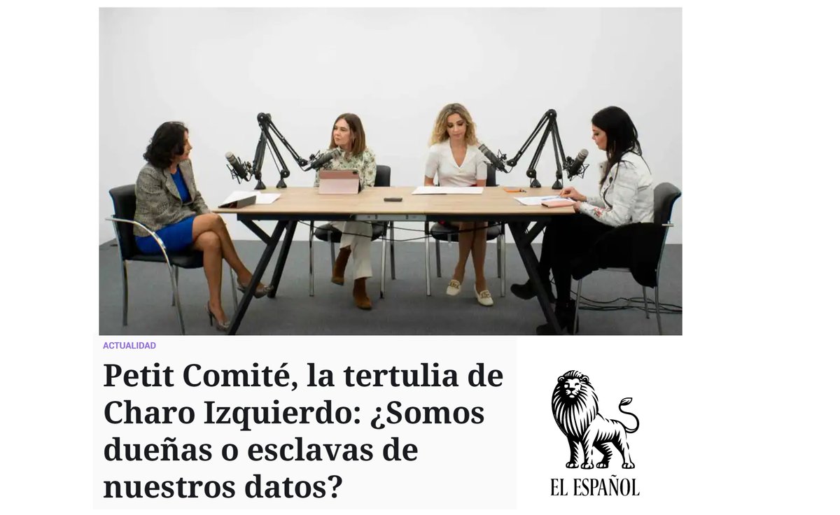 "Si no te cobran nada, el producto eres tú"... ¿Sabes de qué hablo, verdad? Pues tienes el debate completo aquí: youtube.com/watch?time_con… con <a href="/CharoIzquierdo/">Charo Izquierdo</a> en <a href="/elespanolcom/">EL ESPAÑOL</a> junto a <a href="/PatriciaBenito/">Patricia Benito</a> y <a href="/martacolo/">Marta Colomina</a> <a href="/BCCSpeakers/">BCC Speakers</a>