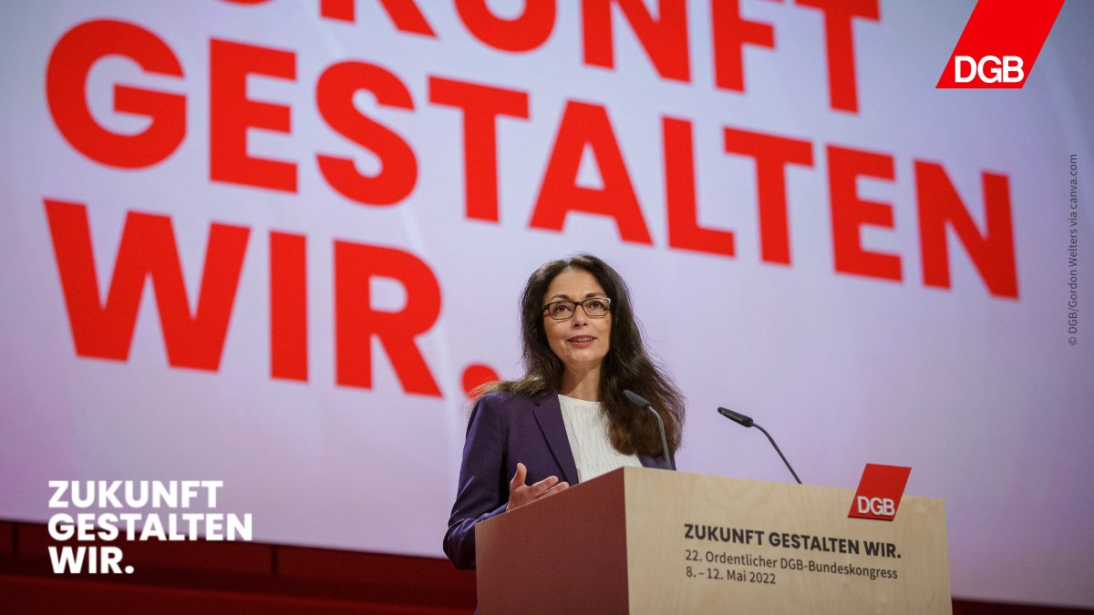"Wir stehen in Solidarität zusammen. Wir sind kampfbereit, überall wo wir Unrecht sehen", <a href="/FahimiYasmin/">Yasmin Fahimi</a> macht klar, dass #Gewerkschaften sich für Gerechtigkeit einsetzen, weltweit.

<a href="/igbau/">IG BAU</a> <a href="/igbce/">IGBCE</a> <a href="/deineevg/">EVG</a> @gew_bund <a href="/igmetall/">IG Metall</a>
 <a href="/gewerkschaftngg/">Gewerkschaft NGG</a> <a href="/gdppresse/">GdP Pressestelle</a> <a href="/_verdi/">Ver.piss.di</a> #dgb22