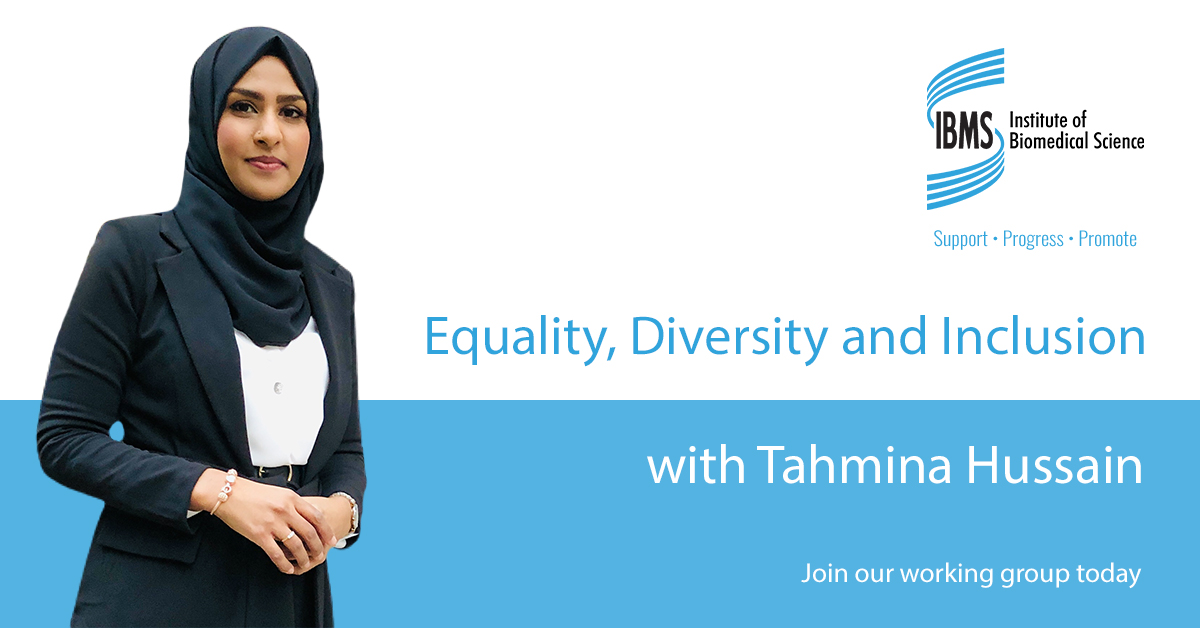 This Equality, Diversity and Human Rights Week #EQW2022, IBMS Council member Tahmina Hussain is helping us to launch an Equality, Diversity and Inclusion Working Group and we need a diverse range of members to lead the group and help the project to thrive. ibms.org/resources/news…