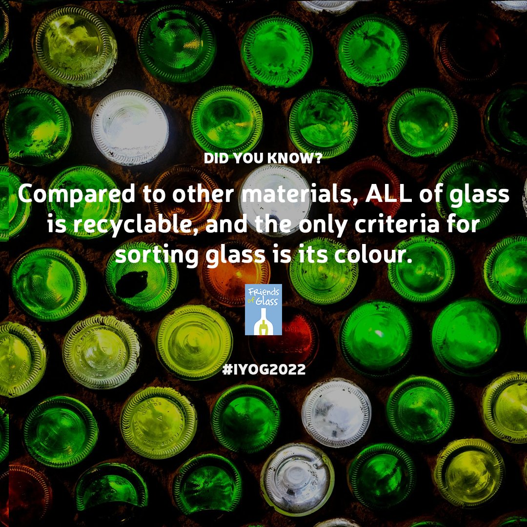 FriendsGlassUK's tweet photo. Glass is endlessly recyclable, keeping it in use and out of landfills.

In fact, most glass manufacturing uses recycled post-consumer glass that is crushed, melted down, and made into new products.

#iyog2022 https://t.co/Ob2AugScTi