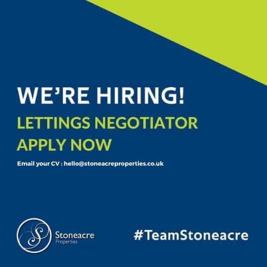 ****BIG OPPORTUNITY****

Have you always had a passion for property and pride yourself on exceptional customer service?

You could be our next hire in North Leeds as Lettings Negotiator! 

To apply for the role please email you CV to hello@stoneacreproperties.co.uk