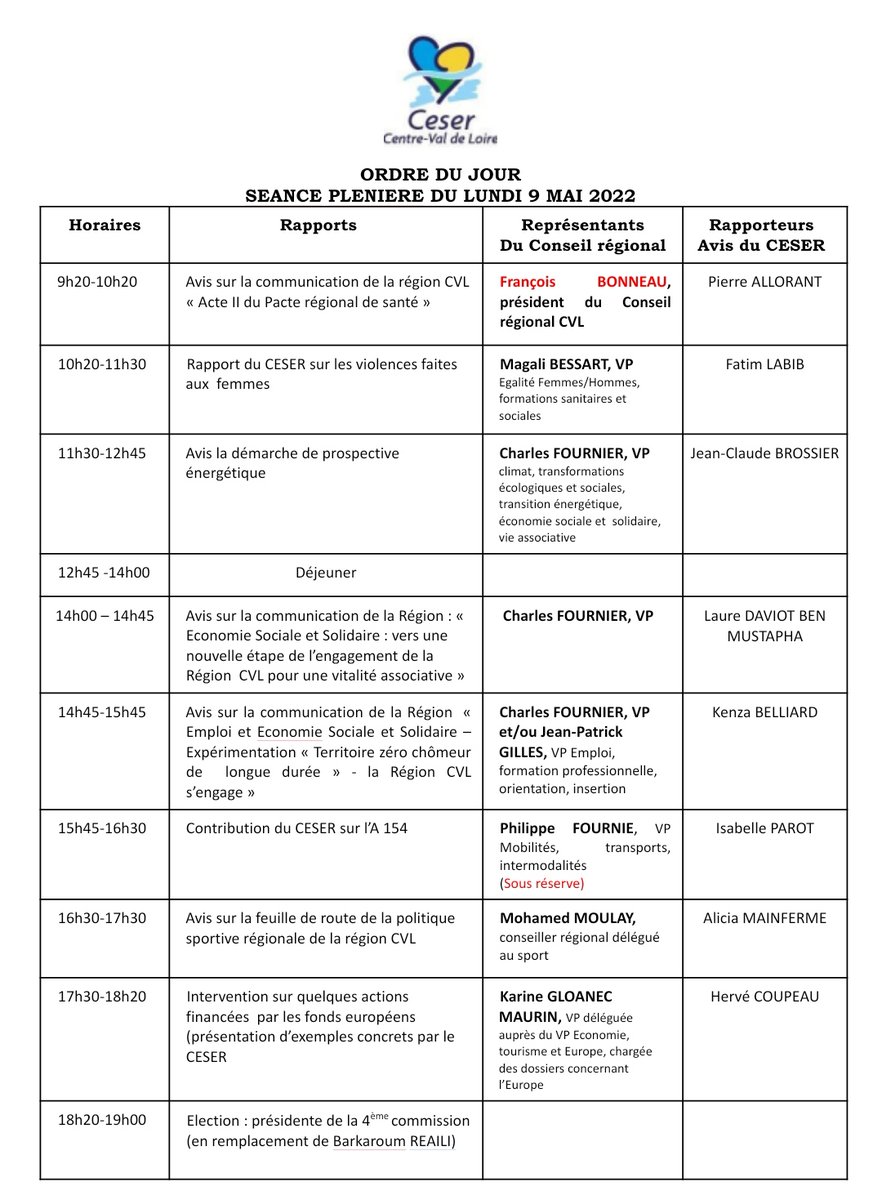 Le <a href="/CRJCentre_VDL/">Conseil Régional de la Jeunesse Centre-VdL</a> est présent à la plénière du @CeserCVL du 9 mai 2022

<a href="/RCValdeLoire/">Région Centre-Val de Loire</a>