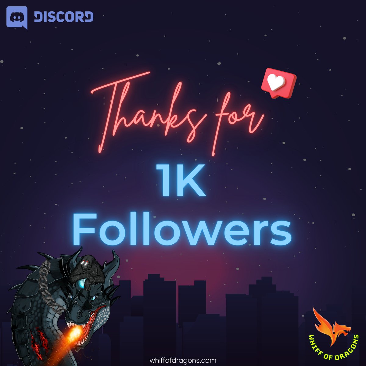 WhiffOfDragons's tweet photo. Hey Fam! 
We've reached over 1K followers on Discord and will continue to grow organically 🥳 

Thank you one and all 🎉
🪧 #SolanaNFTs #NFTCommunity https://t.co/5O4IDaX2N7