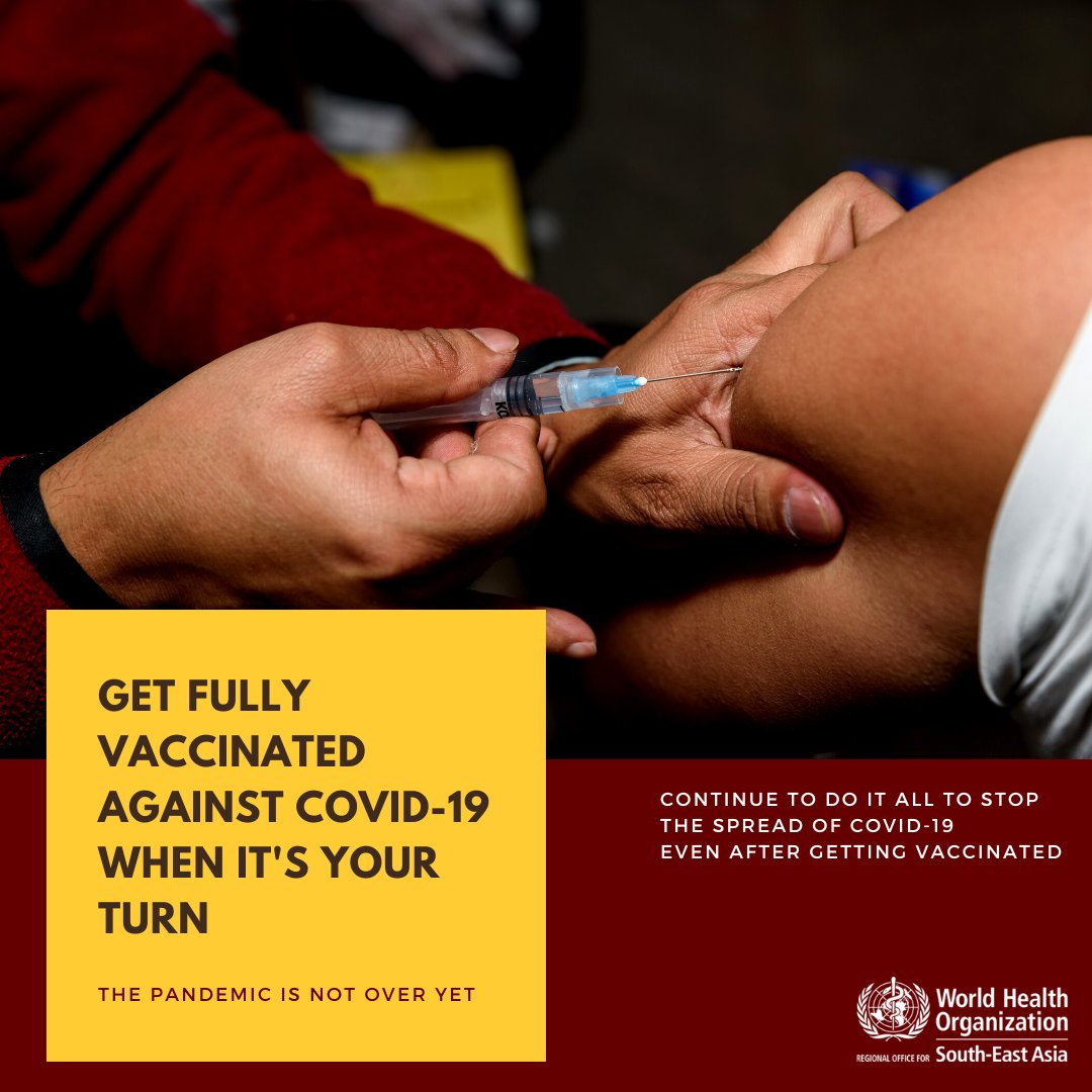 WHOSEARO's tweet photo. Continue to #DoItAll to #StopTheSpread of COVID-19 even after getting vaccinated.

✅ #MaskUpWell
✅ Wash/clean hands
✅ Ensure safe distance
✅ Cough/sneeze into your elbow
✅ Ensure good ventilation when indoors https://t.co/pCRkiGMP2a