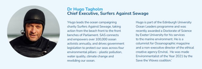 InstWater's tweet photo. Join us on May 24th when Dr Hugo Tagholm @HugoSAS , CEO of @sascampaigns will talk about the history of Surfers Against Sewage and current campaigns to tackle sewage pollution and protect recreational water users, including their latest petition for River Bathing Waters. https://t.co/AXpjJW7dVT