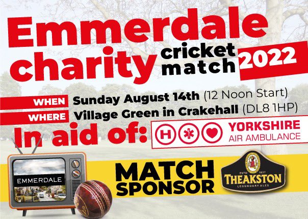 IT’S BACK, this year we will once again be supporting <a href="/YAATeamNorth/">YAA Team North</a> so please come down and support <a href="/EmmerdaleCrick1/">Emmerdale Cricket</a> and <a href="/CrakehallCC/">Crakehall Cricket Club</a>