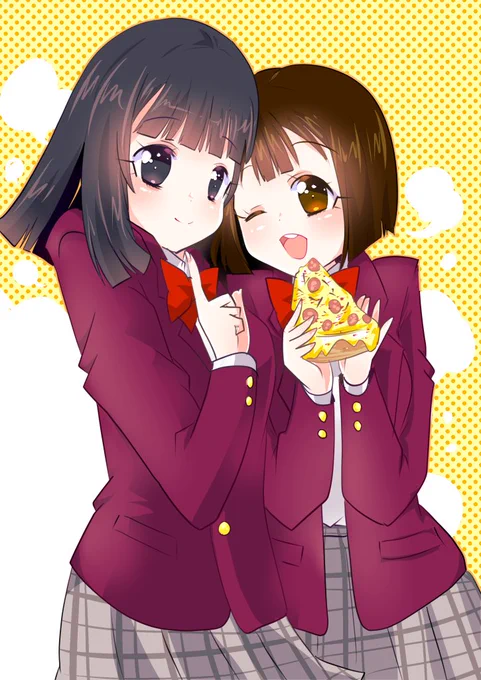 もぐもぐ真子ちゃん&amp;涼子ちゃん色塗った 