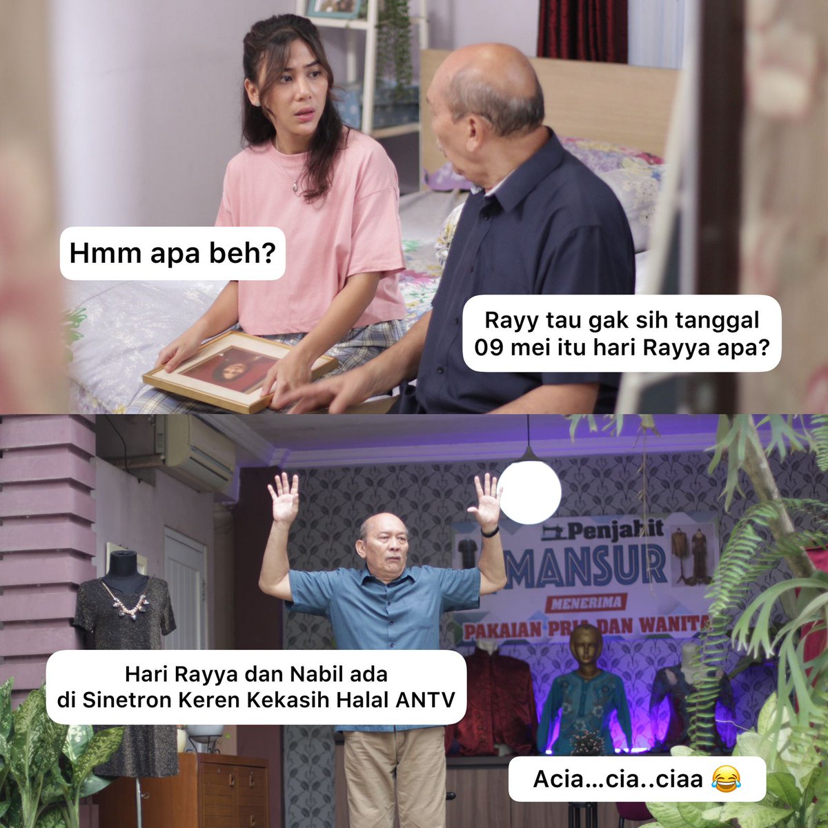 AzkaBilal5's tweet photo. Wkwkkw aduh" bner jg nih Hari Rayya dan Nabil di  #KekasihHalal01 https://t.co/RXPEOQfRe0