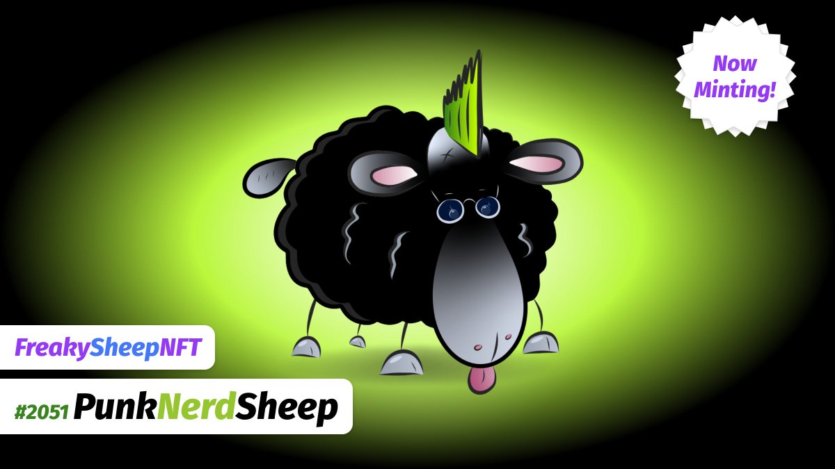 FreakySheepNFT's tweet photo. What happens if a #developer  get's into punk?
Meet PunkNerdSheep 🤓 

➡️Mint at https://t.co/jkIUt3kQvt

#NFTdrop #NFTartist #NFTCommunity #NFTCollection  #NFTcollectibles #NFT #NFTCommunityCryptoArt #nftart #Minting #Mint #MintingNow #Cryptos #NFT #NFTsales #NFTsales #Metamask https://t.co/WIQ9aJP1gX