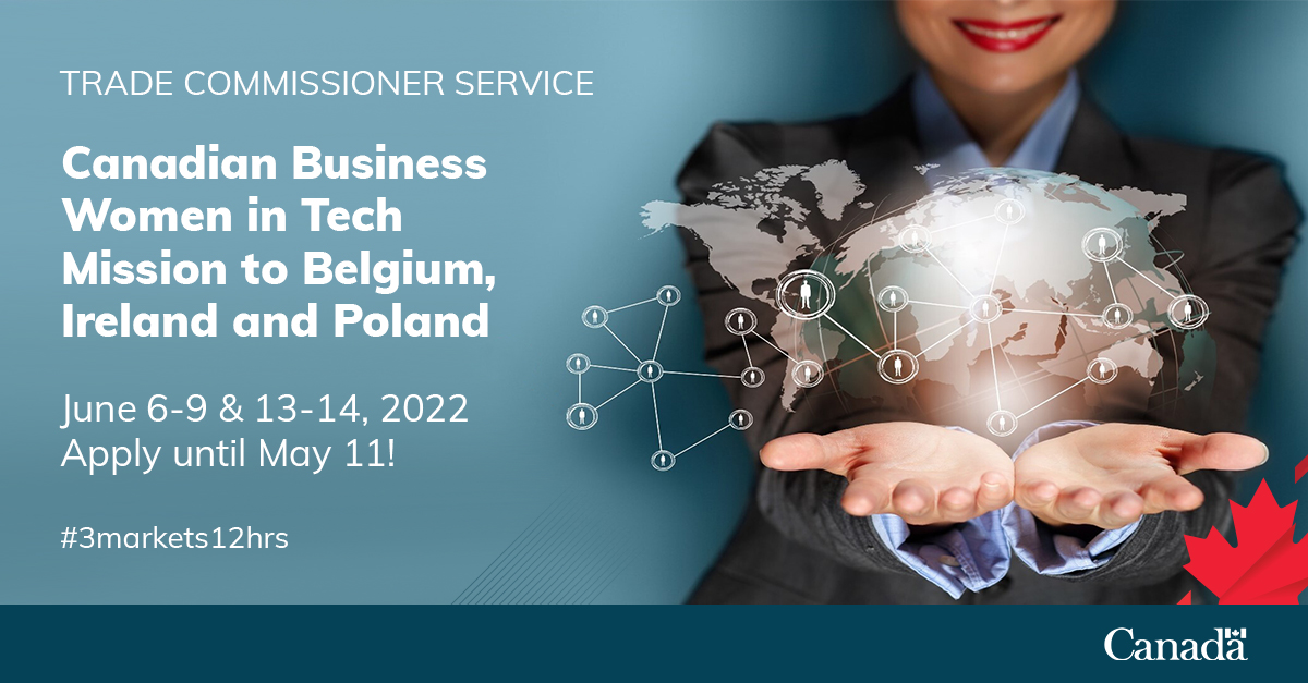 EwaC_'s tweet photo. 2 days left to apply for the 3rd Canadian #WomeninTech Virtual Mission to the EU!

Canadian women-owned and women-led #healthtech and #cleantech businesses register for free: https://t.co/M8sSlBxubD

#3markets12hrs 
@CanadaPoland @canadaireland @CanEmbBeLux https://t.co/9WV0XhQSHt