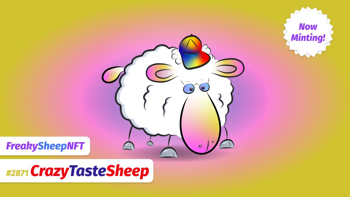 FreakySheepNFT's tweet photo. You can't argue taste, at least when it comes to CrazyTasteSheep 🙈

➡️Mint at https://t.co/jkIUt3kQvt

#NFTdrop #NFTartist #NFTCommunity #NFTCollection  #NFTcollectibles #NFT #NFTCommunityCryptoArt #nftart #Minting #Mint #MintingNow #Cryptos #NFT #NFTsales #Metamask #Metaverse https://t.co/0l0orYr8nv