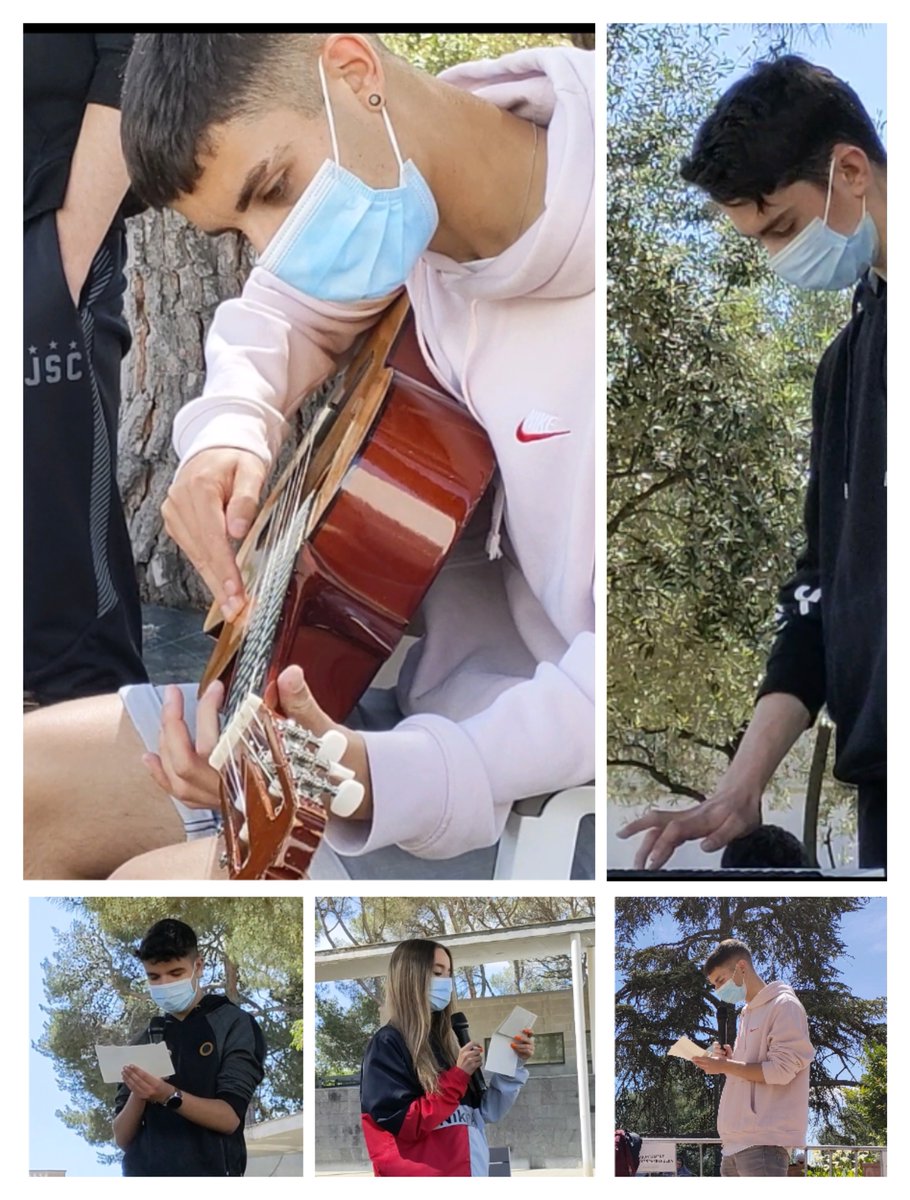 INSElCairat's tweet photo. L'alumnat de l'Optativa de Música de 4t d'ESO ha fet un acte poètic-musical a la Residència de Gent Gran @rggCanComelles. Ha estat una actuació molt especial perquè ha estat el primer grup a poder actuar en directe des de la pandèmia del 2020. #Esparreguera #intergeneracions https://t.co/VujxJAbwPg