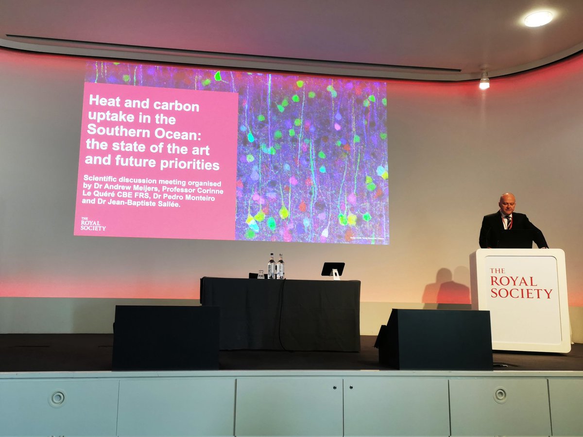 jb_sallee's tweet photo. Delighted to open the Royal Society  2-day conference on Southern Ocean Heat and Carbon in London with my  co-conveners  @AmidgeAndrew @clequere and Pedro Montero #SOHeatCarbon https://t.co/7cnLkwTAN4