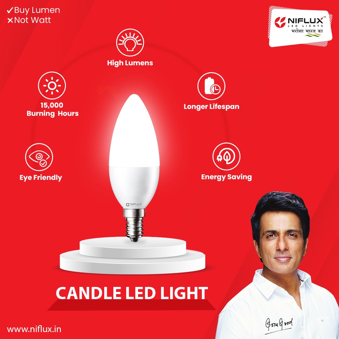 niflux's tweet photo. Add a cherry to your home decor with NiFLUX's candle lights.

#candlebulb #bulblight #led #leds #lights #Nifluxled #niflux #India https://t.co/hIRXKUPVuH