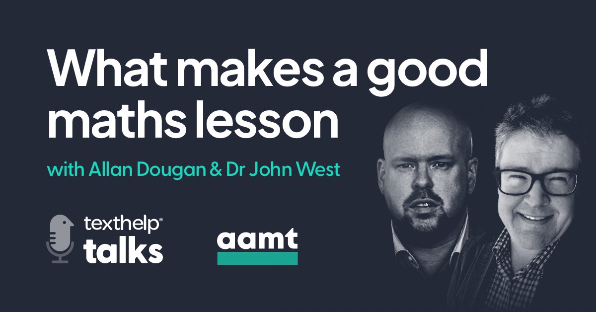 Allan_Dougan's tweet image. I recently was invited by @texthelp to host an episode of the #TextHelpTalks where I was joined by @MAWAinc president Dr. John West. Have a listen: text.help/TsrO0M #Maths #STEM #AussieEd #edtech