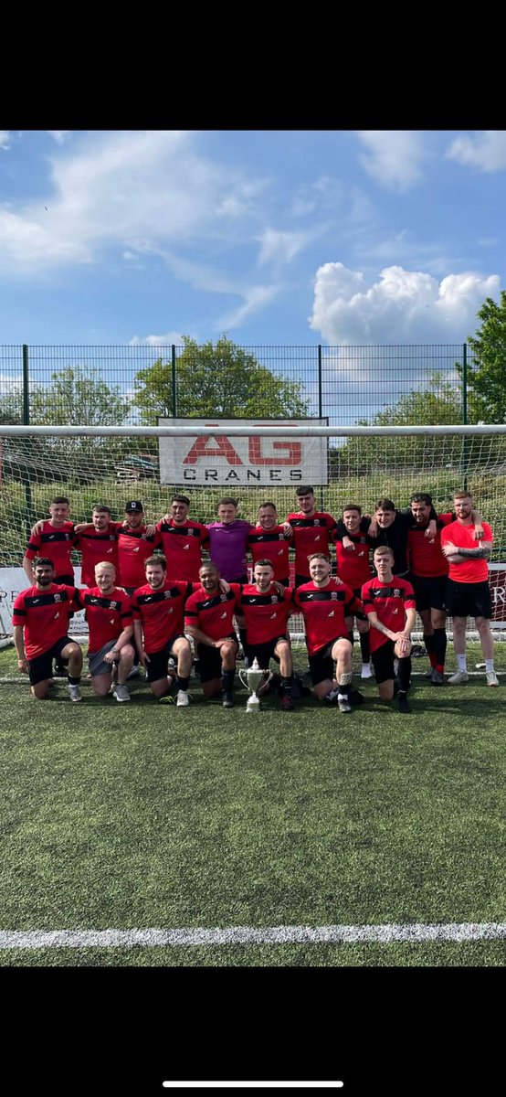 MaypoleFC's tweet photo. Finally got our hands on the league trophy 🏆 2 years and 2 trophies isn’t bad at all and if this was our last game together what a pleasure it was lads❤️ https://t.co/kmbf62VoMF