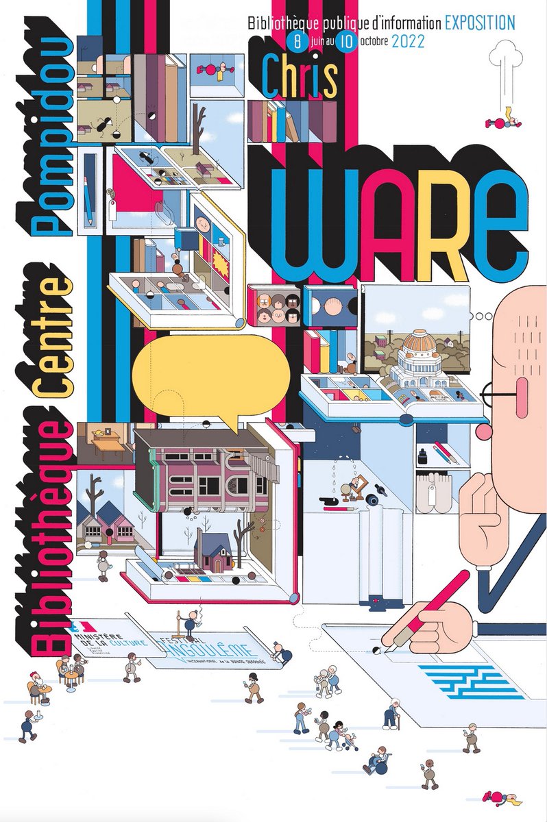 Bpi_Pompidou's tweet photo. [Expo Chris Ware 👀] The Bpi, the @CentrePompidou library in Paris, just can’t wait to present the exhibition dedicated to the work of the great American author #ChrisWare, which opens on June 8th!
@bdangouleme @DelcourtBD @franceculture @libe @Telerama @BeauxArts_mag &amp; Canal BD https://t.co/Vd4Qhj4eHV