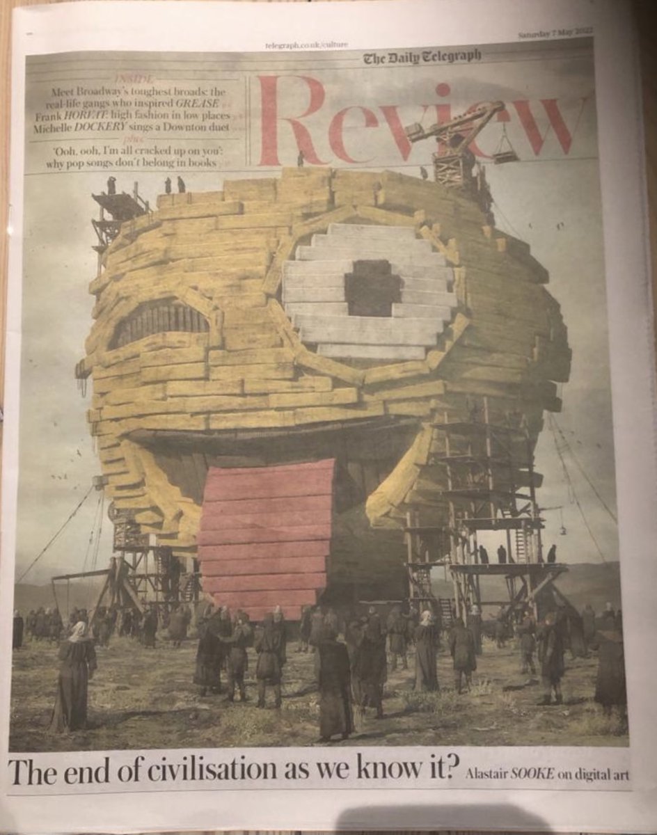 ArtsEvergreen's tweet photo. Beeple - “Art’s destroyer or its saviour?”, The Telegraph, 2022 @Telegraph @alastair_sooke @beeple @rivolicast 
#espressioni #beeple #nft https://t.co/C6ktPOoLBk https://t.co/KNLlBhECUl